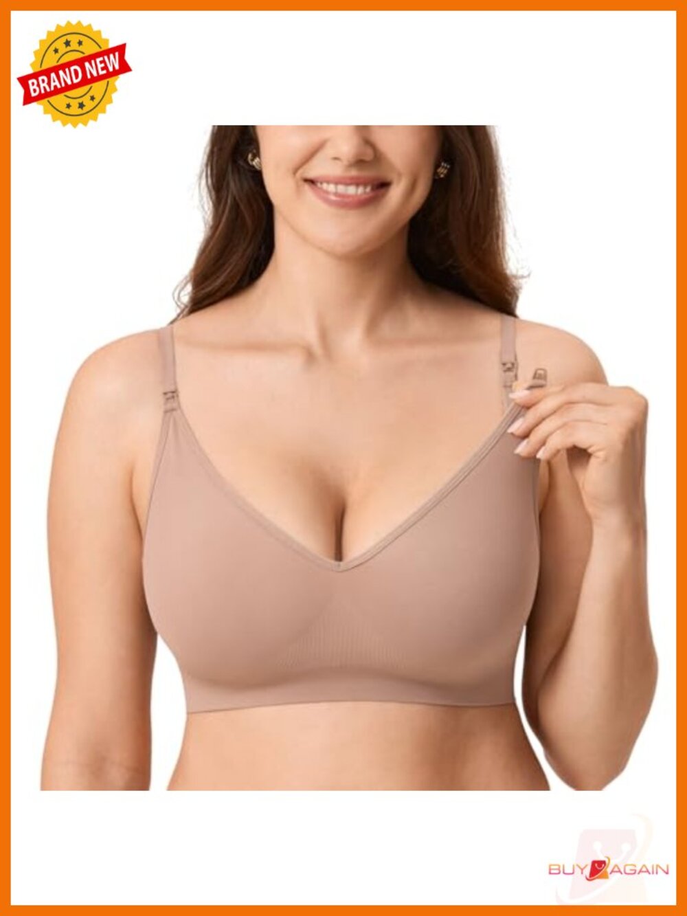 Seamless Wirefree Nursing Bra V Neck Bralette Comfortable